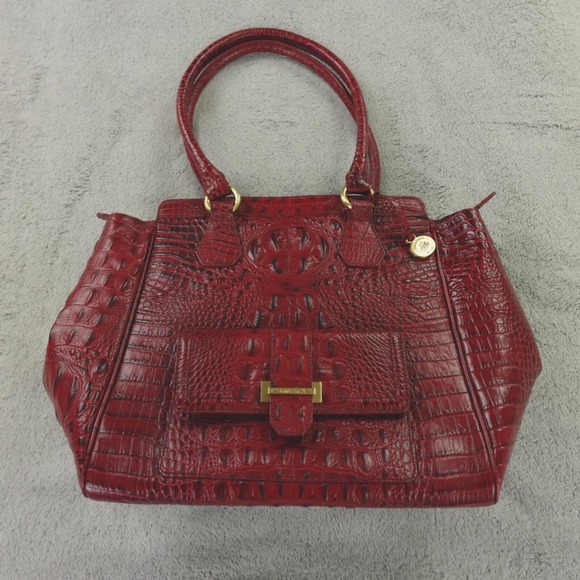 Brahmin Purse Kelsey Carryall Tote Cranberry Melbourne - Picture 1 of 16